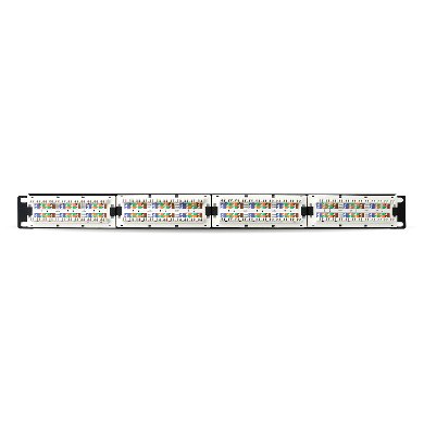 Panel de Parcheo CAT6, 24 puertos RJ45, Montaje en Rack 1U, Negro, BROBOTIX 497608