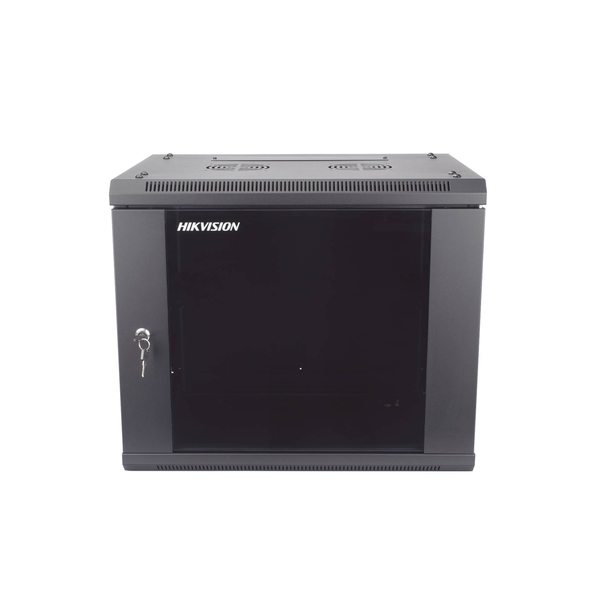 Gabinete para montaje en pared o piso DS-XS6409-S/B, puerta de cristal templado resistente, cuerpo fijo, 9 unidades de rack, 19, fabricado en acero