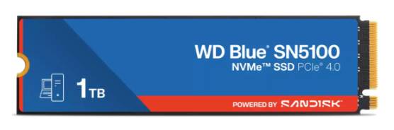 SSD SanDisk WD Blue SN5100 NVMe, 1TB, M.2, 3000 MB/s Escritura, 4150 MB/s Lectura, PCI Express 4.0