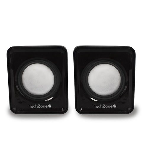 Sistema de bocinas TechZone 2.0 con conexión 3.5mm, ideal para laptop o pc.1 año de garantía. BOCTCH2940