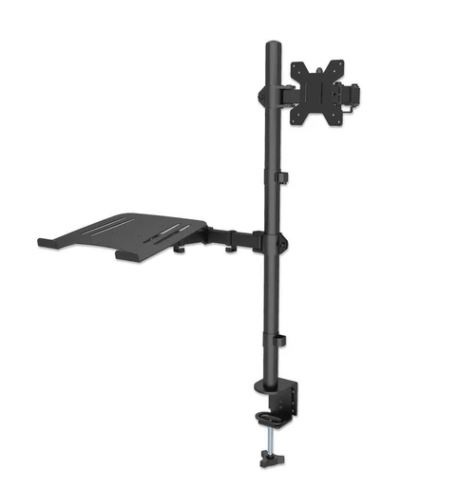 462136 Soporte combinado de escritorio para laptop y monitor; Soporta un monitor de 13 a 32 pulgadas, de hasta 8 kg (17 libras) y una laptop de 10 a 17 pu