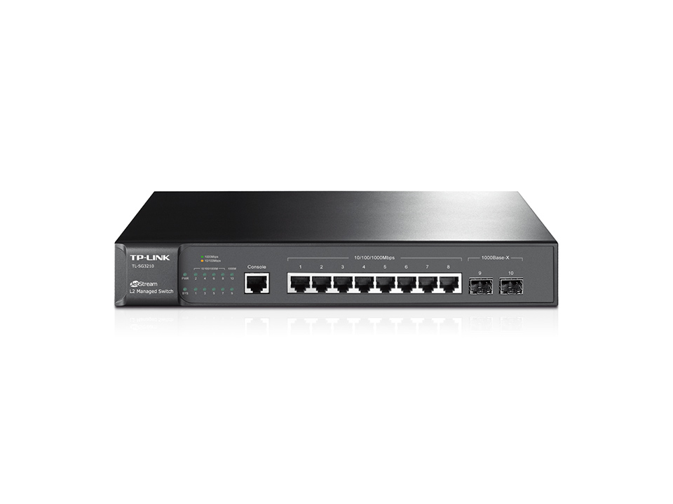 Switch Administrable TP-LINK, Negro, 10/100/1000Mbps, 8ptos, SG3210