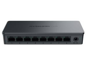 Switch No administrable, 8 puertos Gigabit con crossover automático MDI/MDIX, gabinete plástico para escritorio o pared.