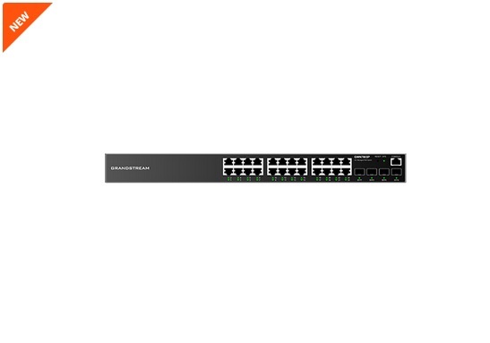 Switch Administrable Capa L2+, 24 ptos Gigabit + 4 SFP, compatible con GWN Cloud