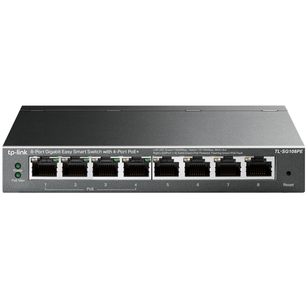 Switch  TP-LINK TL-SG108PE, Negro, 15,4 W, 8