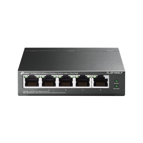 Switch no administrable de 5 puertos 10/100Mbps, con 4 puertos PoE