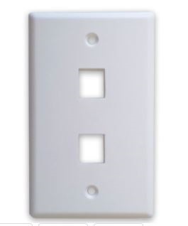 TAPA - FACEPLATE DE 2 PANELES PARA JACK, UNIVERSAL, STANDARD, BLANCO, BROBOTIX 251702