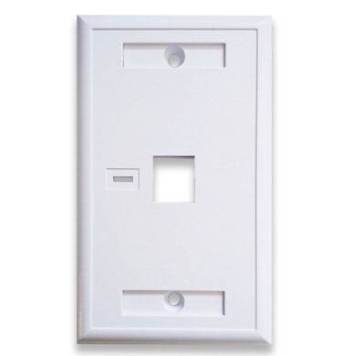 TAPA - FACEPLATE DE 1 PANEL PARA JACK, UNIVERSAL, STANDARD, BLANCO, BROBOTIX 251701
