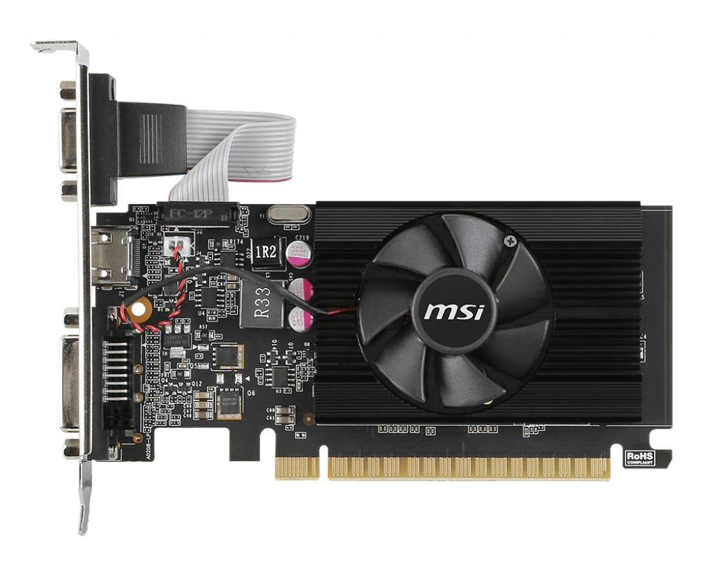 Tarjeta de video MSI GT 710 2GD3 LP, NVIDIA, GeForce GT 710, 2GB, GDDR3-SDRAM, PCI Express 2.0
