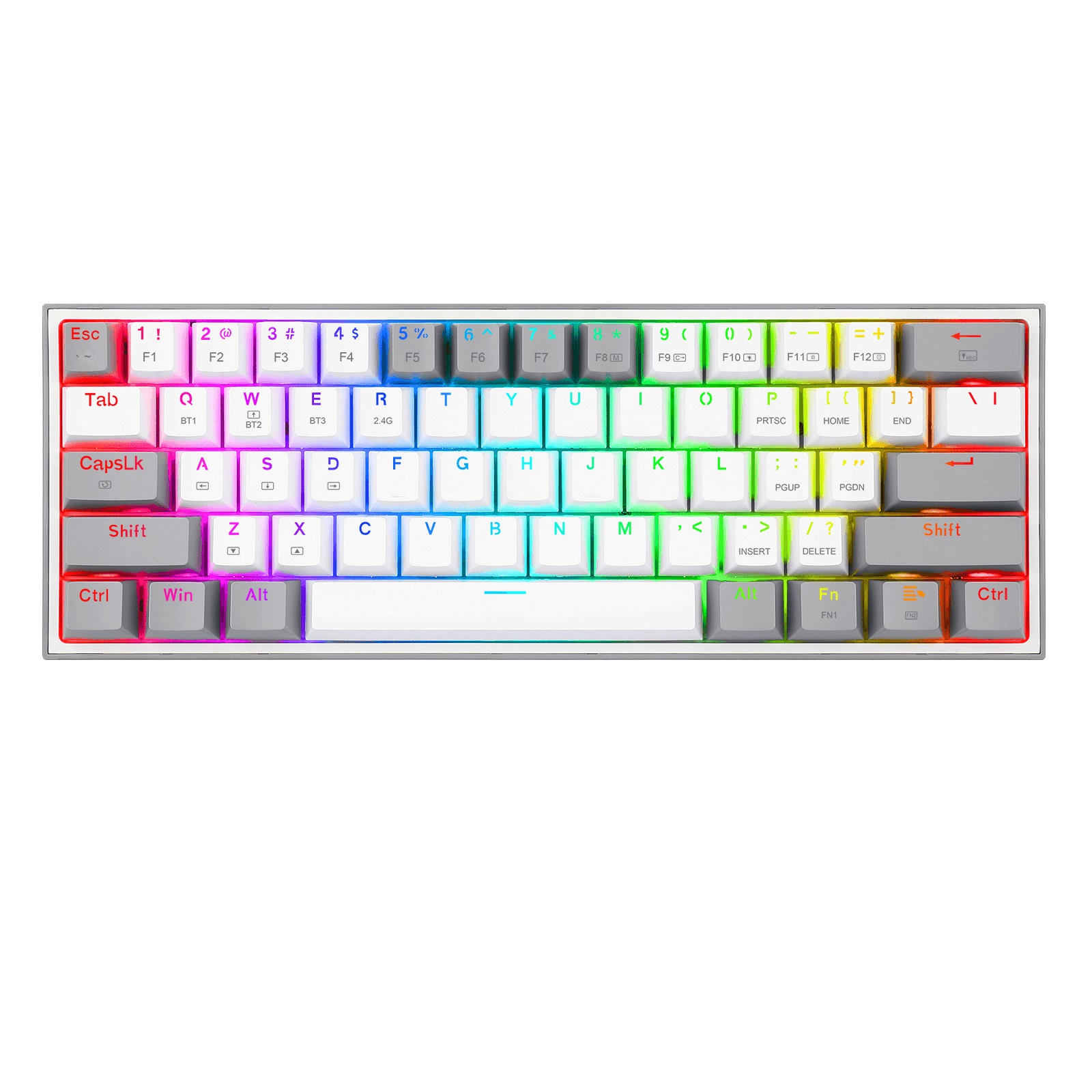 Teclado Mecánico Redragon Fizz Pro White/Gray, Inglés, Blanco y Gris TECRDG110