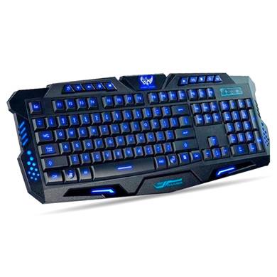Teclado Iluminado, RGB, Ergonómico, Multimedia, Alámbrico USB, Negro (Inglés), 420028 BROBOTIX
