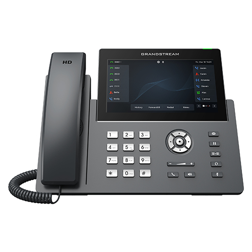 Teléfono IP Profesional Carrier de 12 líneas con 6 cuentas SIP, WiFi, Bluetooth, Pantalla táctil 7 pulgadas, GDMS, Gigabit con Poe