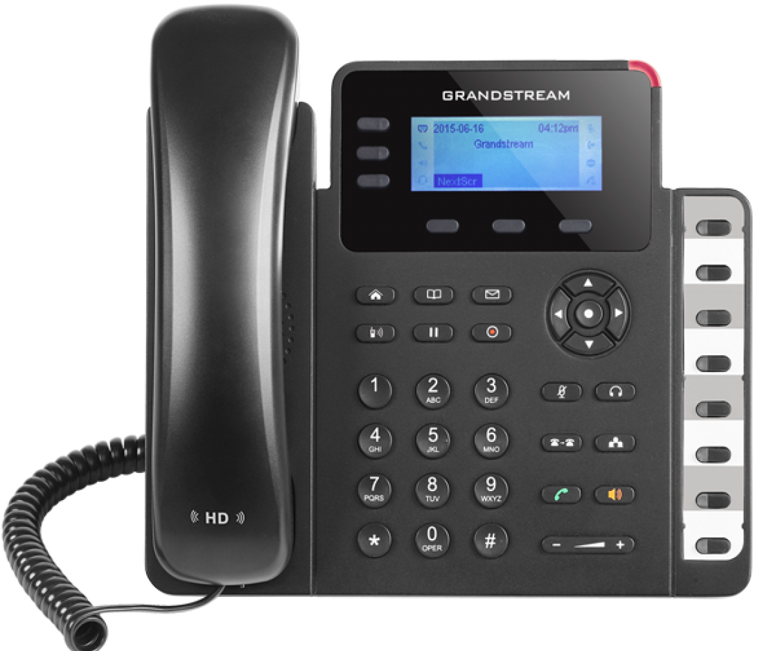 Teléfono IP Grandstream GXP1630, 3 líneas, Negro