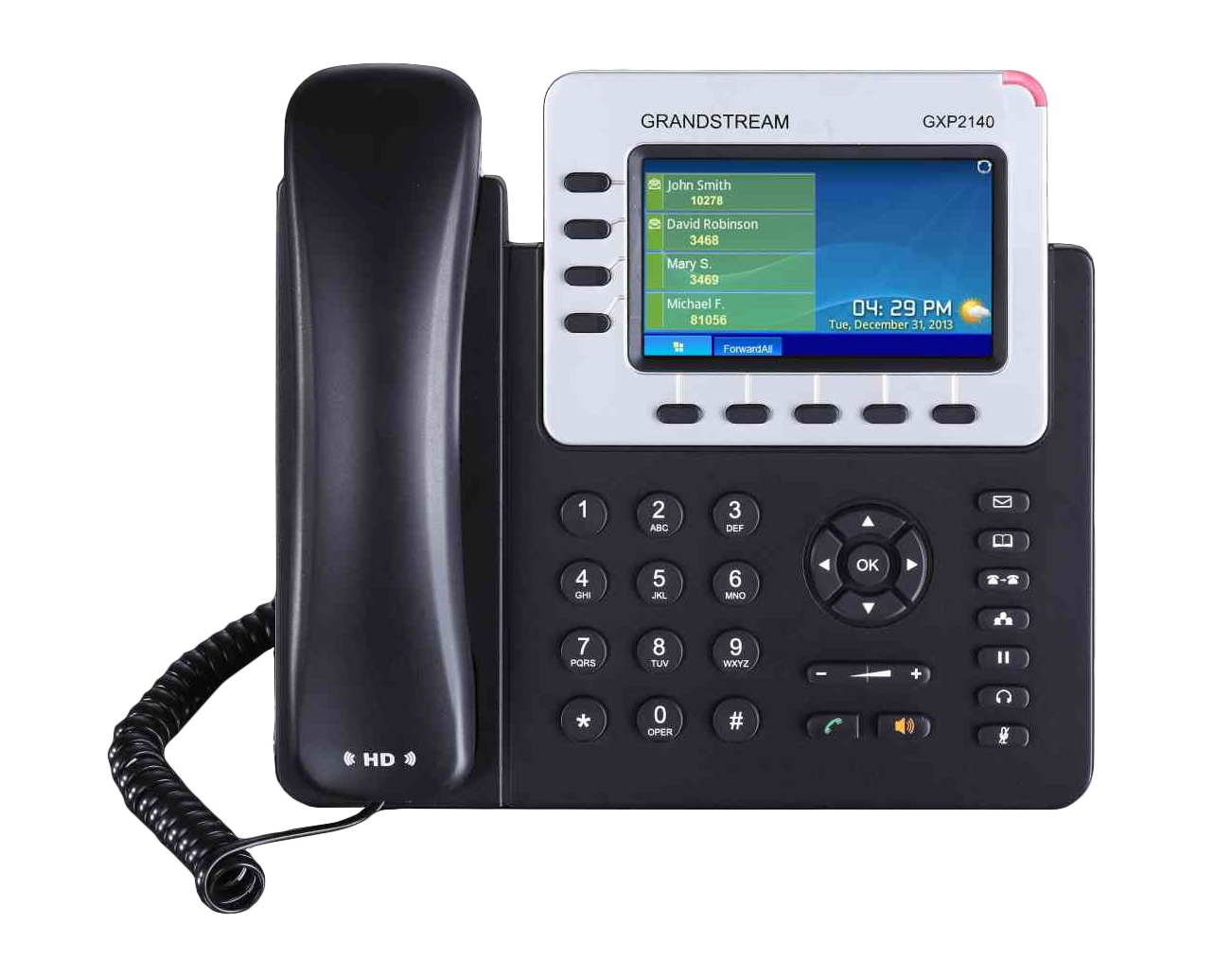 Teléfono IP de 4 líneas con 4 cuentas SIP, Gigabit con Poe, conferencia de 5 vías, SIP, Bluetooth, incluye su fuente de alimentación