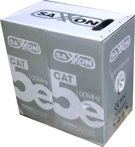 bobina de cable SAXXON OUTP5ECCA305BC, 305 m, CAT5e, Blanco, Cableado por UTP, Interior
