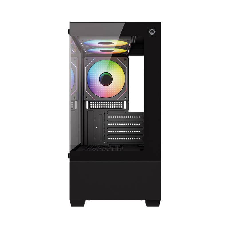 Gabinete Mini Torre NITROX GLOW CRYSTAL 4700C Factor: Mini ITX, Panel Lateral de Crystal templado GABBLR1080