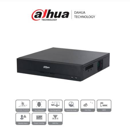 DAHUA DHI-NVR5864-16P-EI NVR 64CH IP 4K & Acupick 16CH PoE, RAID 0/1/5/6/10, 384 Mbps IA avanzada detección y reconocimiento de rostros, SMD+ 8 canales
