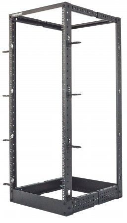 Rack de piso, 4 postes (doble), 19, 45U, 360 kg, Negro, Acero, Ruedas incluidas, Profundidad 560 a 1016 mm, INTELLINET 714259