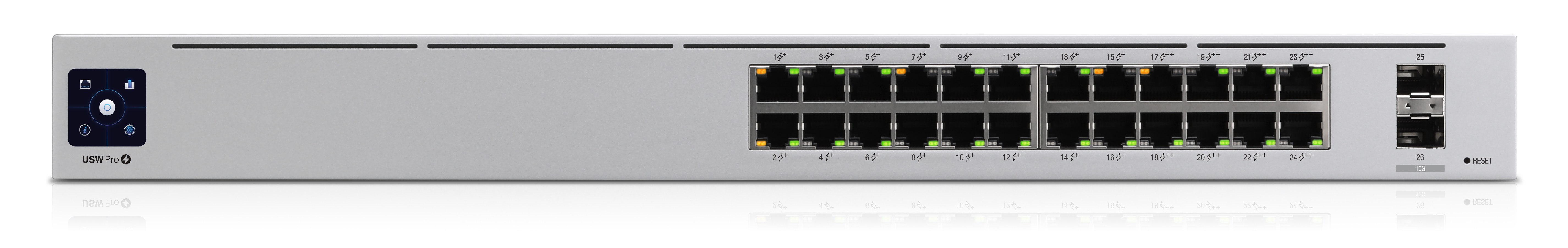 Switch  UBIQUITI USW-PRO-24-POE, Plata, 400 W, 24 + 2 SFP